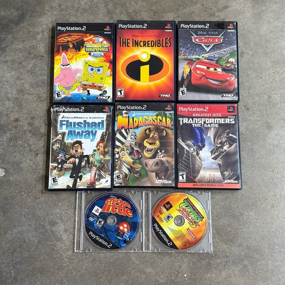 PS2 Kids Game Lot – SpongeBob, TMNT 3, Cars, Incredibles + More - Picture 2 of 4